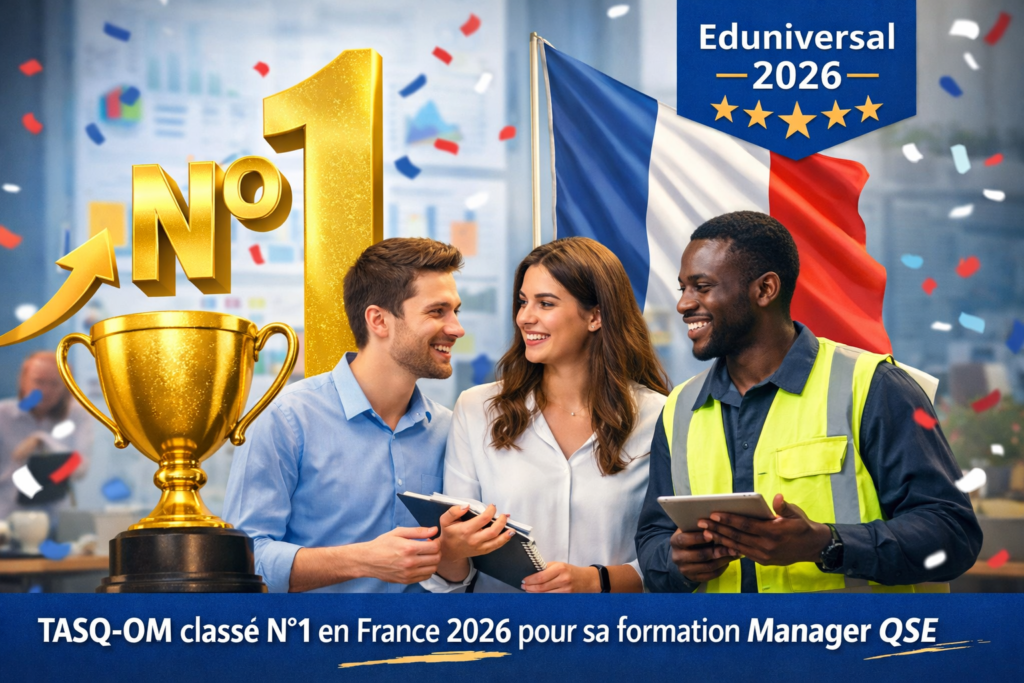 Illustration de TASQ-OM classé n°1 en France en 2026 pour sa formation Manager QSE en alternance